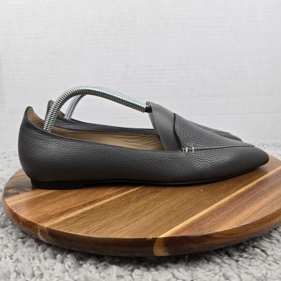 M. Gemi The Stellato Gray Leather Slip On Casual Daily Loafer Flats Women 40 - Picture 3 of 13